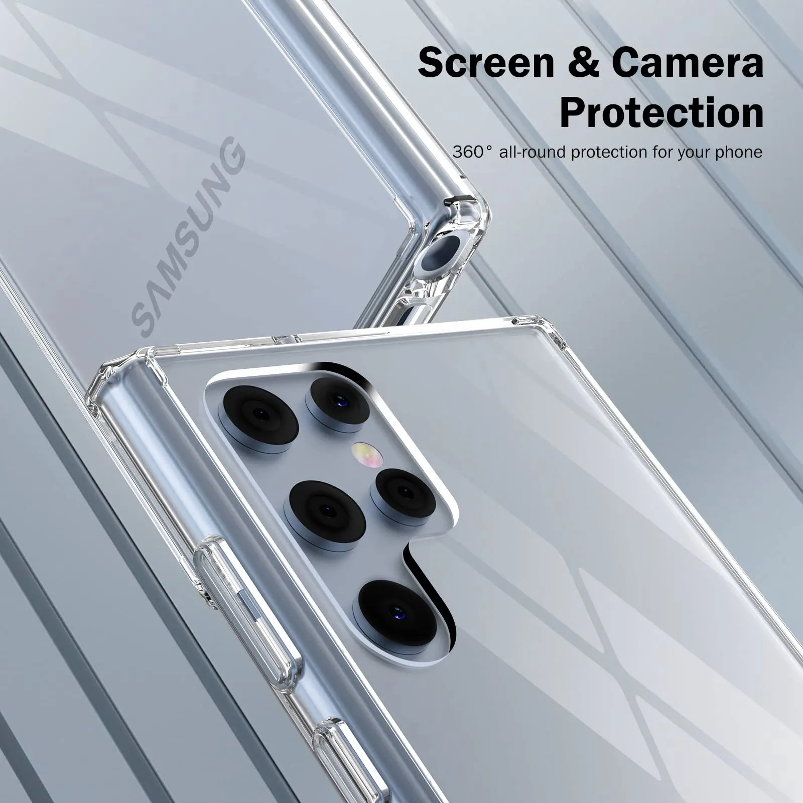 Case de téléphone à amortisseur de choc de luxe pour Samsung Galaxy S22 S23 Ultra 5G S22 + TPU Bumper Anti-Drop Proof Back