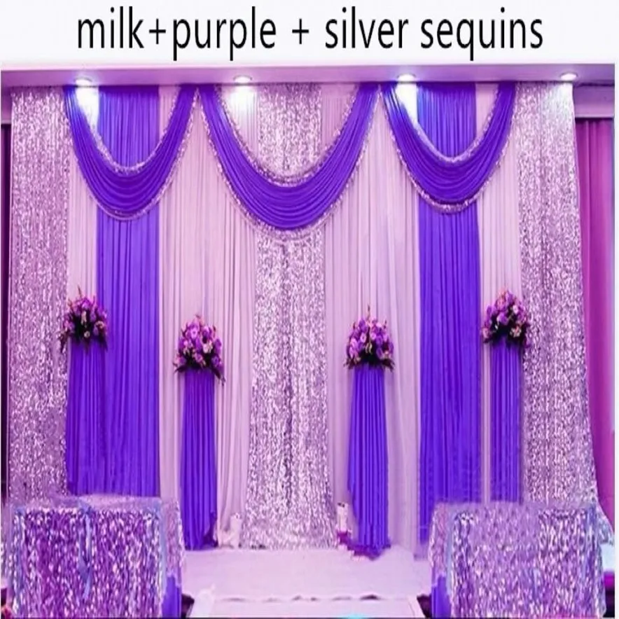 3M 5M Фон с блестками Swags Свадебная наклона с блестками Swags Party Curtain Wedding Party Parelese Founal248b