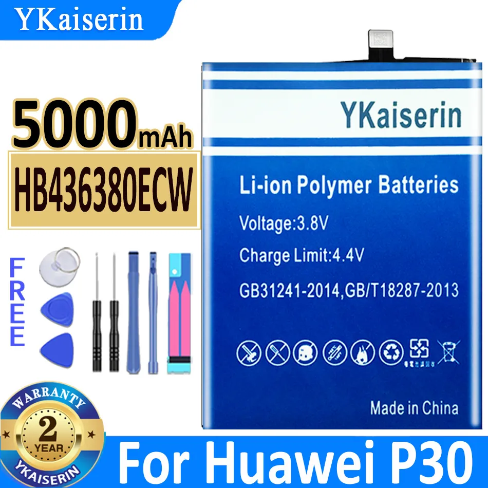 Ykaiserin -batteri för Huawei P10 P20 P30 P40 PLUS PRO P10PLUS P30PRO/MATE 20 PRO/FÖR HOND 8X 10 LITE 10I 20I View 10 Lite V10