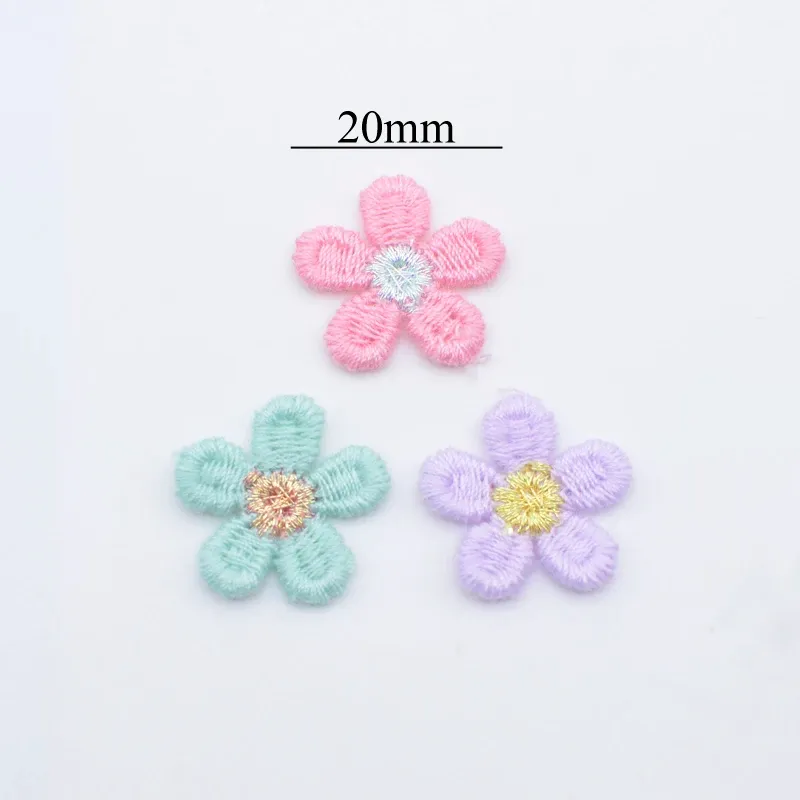 20pcs 20 mm Applique de fleur de marguerite pour vêtements de bricolage Chaussures Chaussures Artisanat Supplies Patches Headwear Coils Clips Decor Accessoires