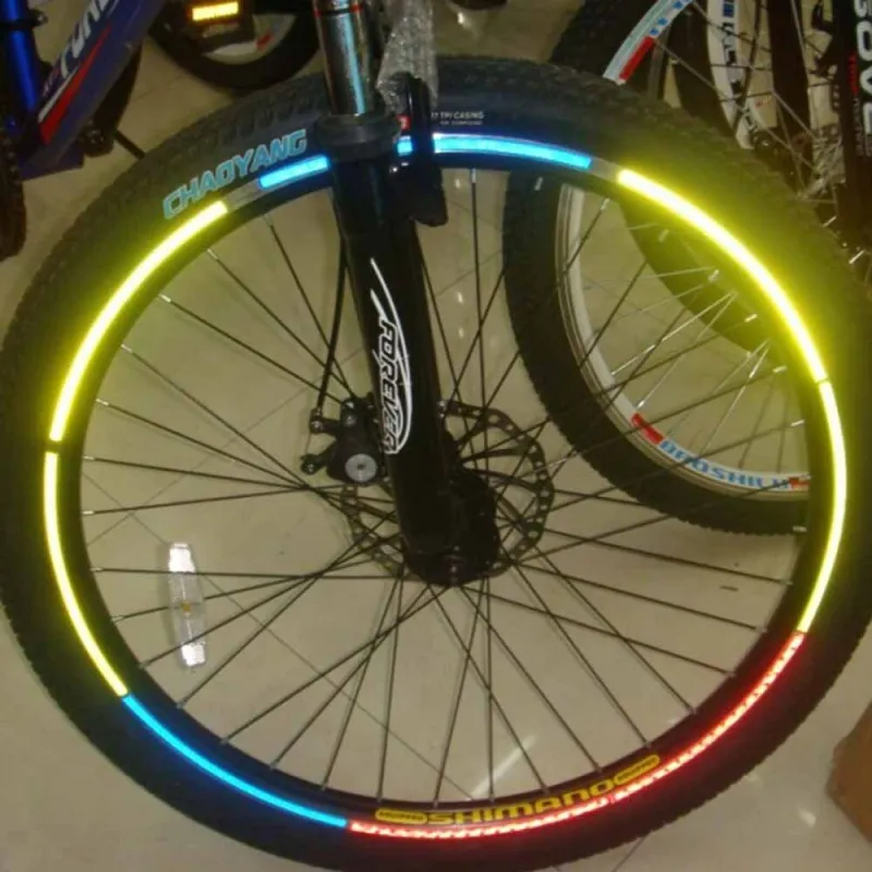 Fahrrad reflektierende Aufkleber Fahrrad fluoreszierende reflektierende Reflexion Leicht Klebeband Sicherheitsdekor Aufkleber Bike Accessoires