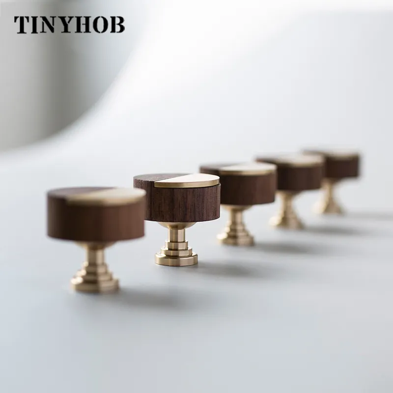 Tinyhob Walnut Brass Furniture Handles Alntochtend pulls Kastkast Garderobe Dresser Wine Bar Lade Cabinet Knoppen