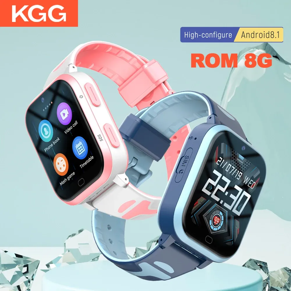 Observa KGG 4G GPS Smart Watch Kids with ROM 8 GB Vídeo Chamada de retorno Monitor de despertador telefone Android Assista Children smartwatch.