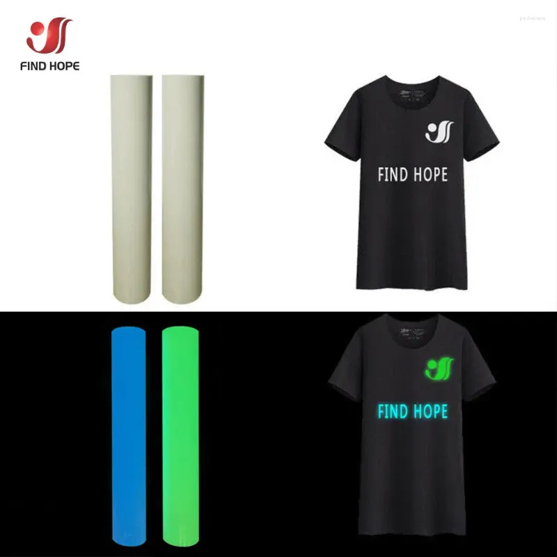 Window Stickers 12in X 10in Fluorescence Heat Transfer Film Glow In Dark HTV Press Patterns For T-Shirts Bags Fabric Decor DIY Cricut