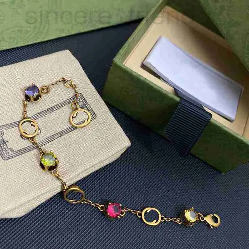 Chain designer Retro Classic Bracelet Designers Bracelets for Women Indentation Brand mark Never Fade Copper Diamond Cuff Charm Fashion Gift DEJP