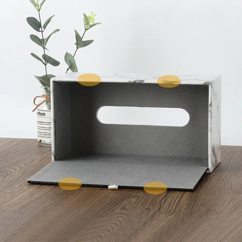 1 pk Noordse marmeren inktweefselbox huishouden woonkamer keuken servet opslagcase bureaubladdecoratie