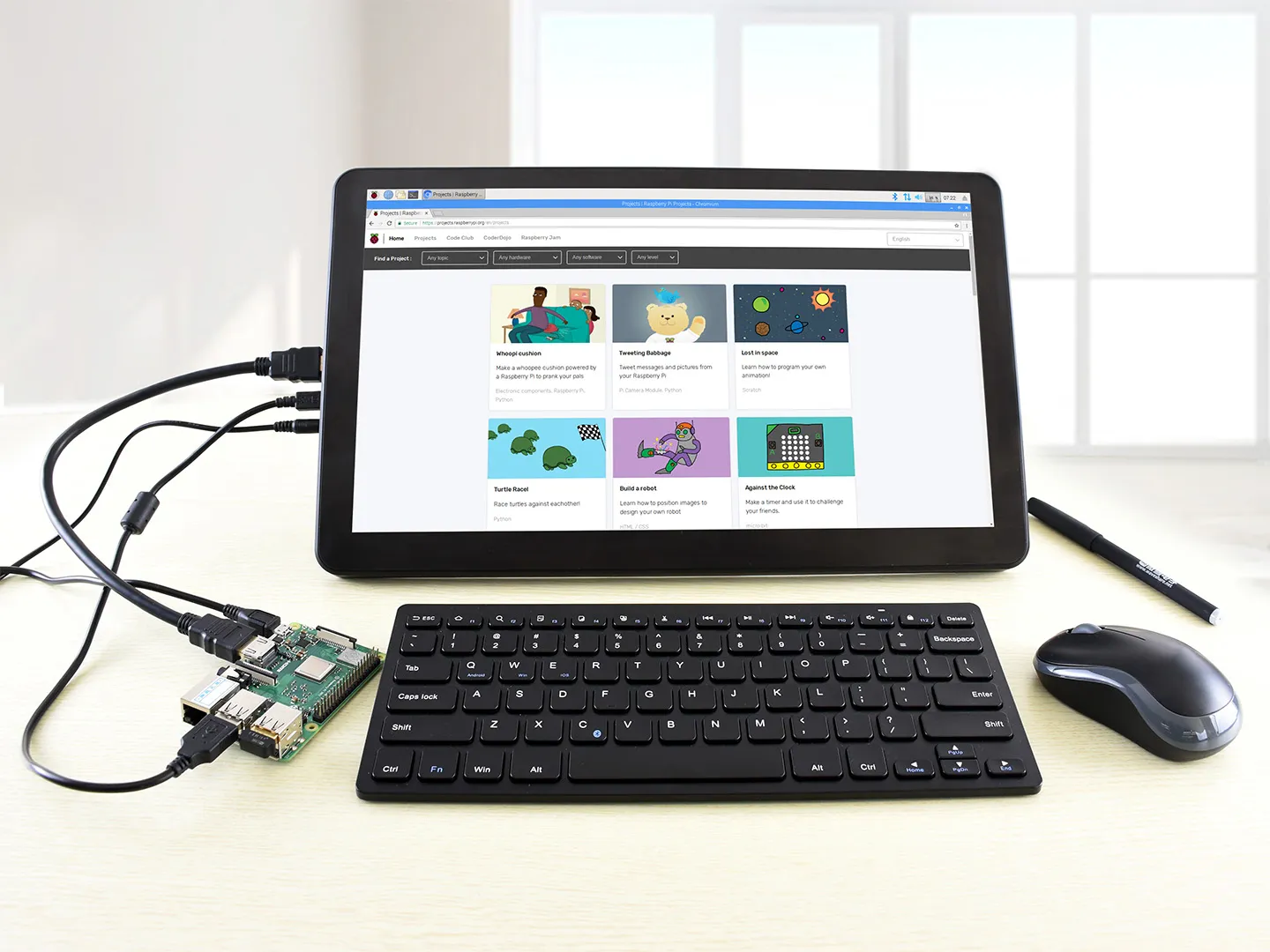 15.6inch Capacitive Touch Screen LCD (H) with Case and Toughened Glass Cover Raspberry Pi IPS Display Computer Monitor HDMI/VGA