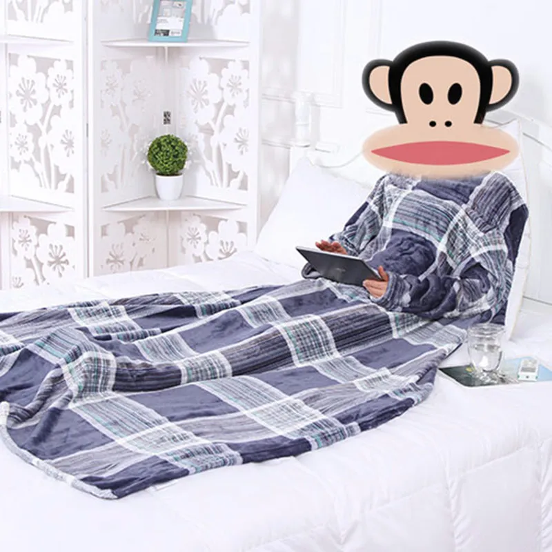 Cobertor de arremesso de lã grossa com mangas adultas e aconchegantes mapela quente e macio de inverno cobertor para sofá couette de lit adulte