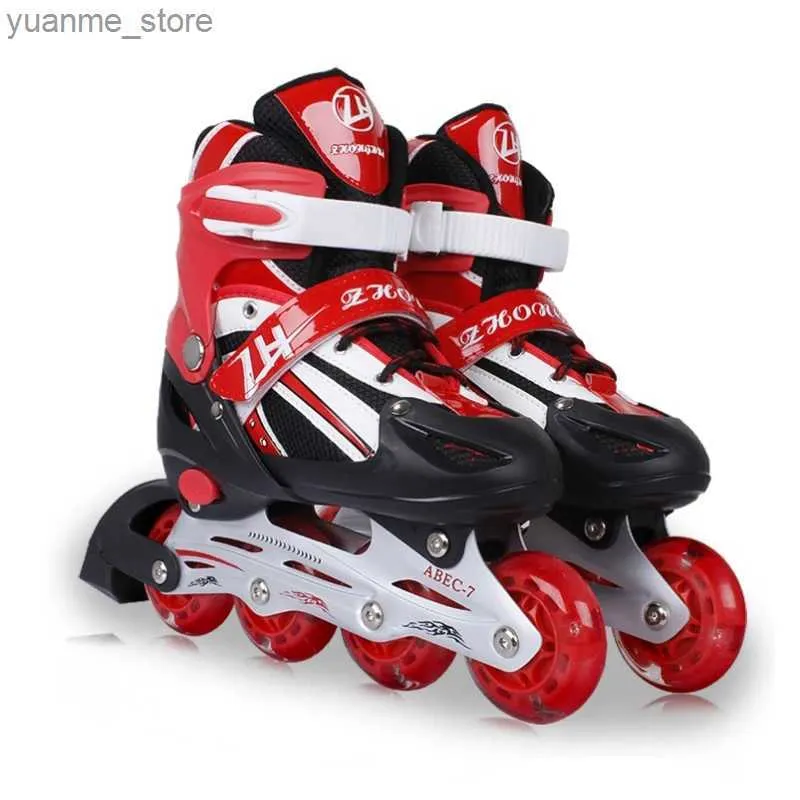 Skates à rouleaux en ligne en ligne 4 roues enfants Ajustement garçons filles lointain