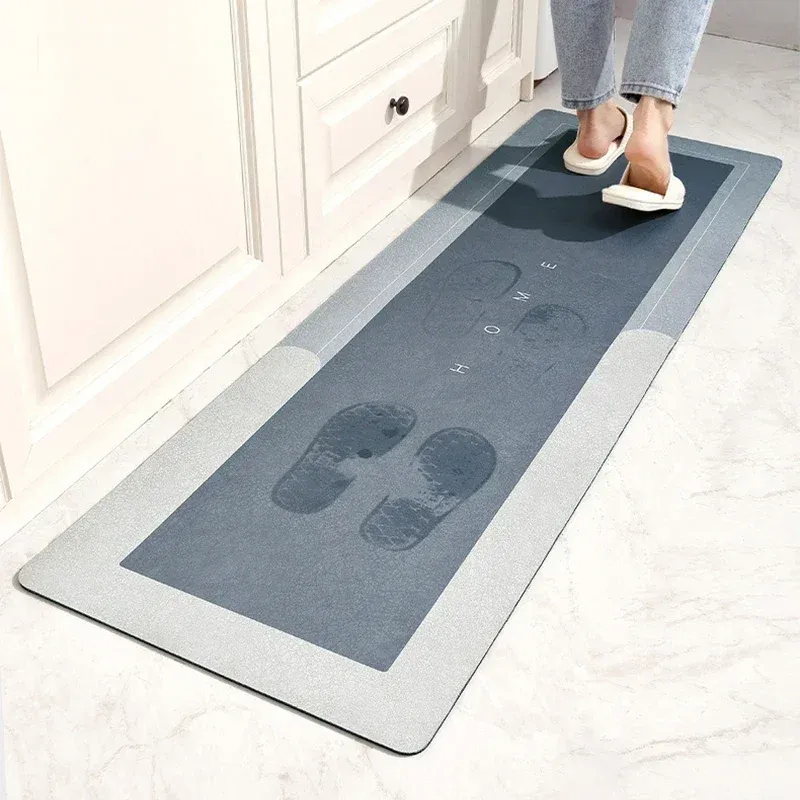 Anti-deslizamento da cozinha tapete de borracha de borracha de tira longa tapete de cozinha limpa Tapete absorvente capacho de banheiro fácil de limpar alfombra