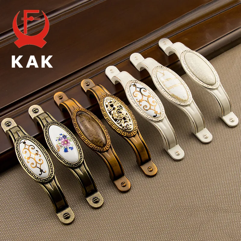 Kak antique Vintage Wardreobe Door ручки цинк сплав керамический шкаф