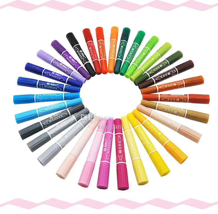 Double Headed Marker Pen Best Colouring Markers Oily Colour Sketching Draw Graffiti Aesthetic School Supplies Stationery Adult Coloring Pens