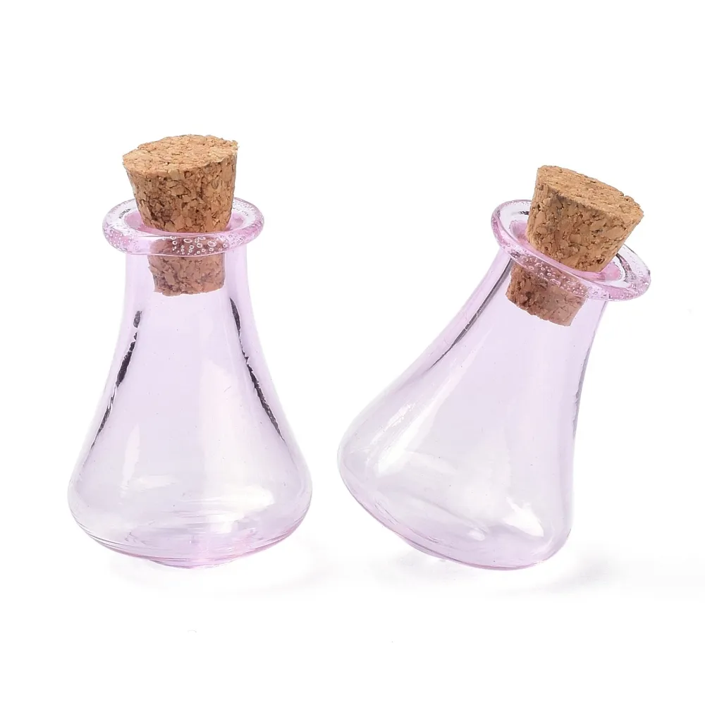 10pcs Mini Glass Cork Bottles Small Wishing Bottles DIY Vials for Home Decorations Wedding Birthday Party Glass Jars 17x27mm