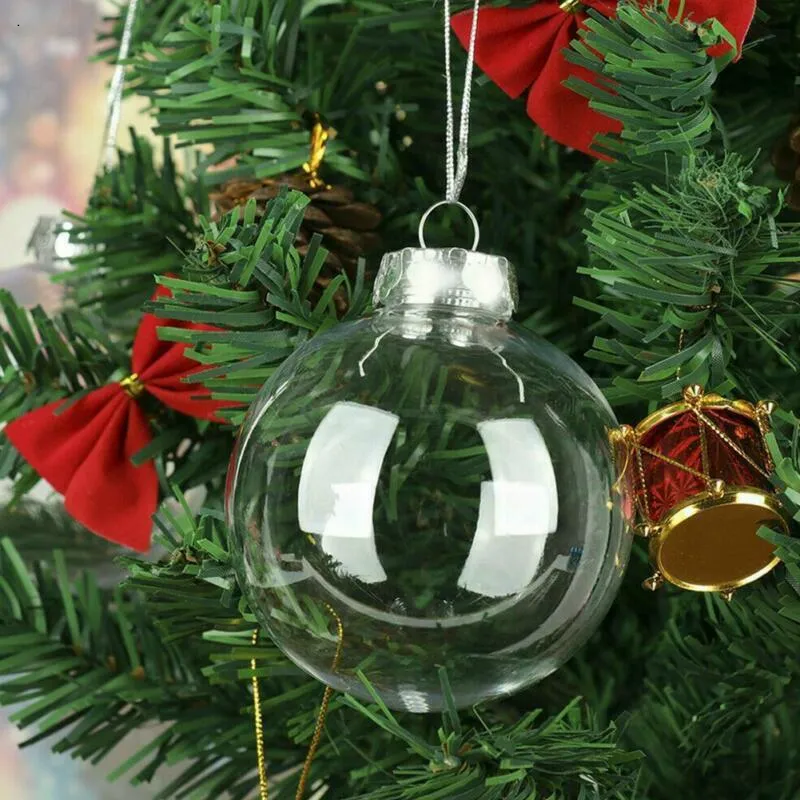 1/2/5pcs Clear Riempiable Bauble 6/8/10 cm Palloni in plastica Balli Ornamenti per le palline sospese per arredamento per feste di nozze