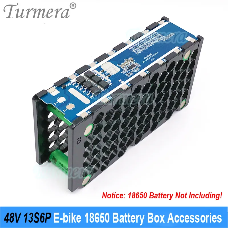 Turmera 13S6P 48V 52V E-Bike Box 18650 Uchwyt z spawaniem Nickel 13S 20A BMS dla E-Scooter lub Electric Rower Zastosowanie baterii