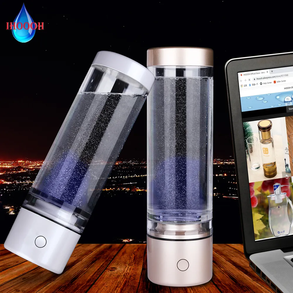 Hydrogen Water Bottle, Portable Hydrogen Water Generator, Ion Water Bottle Improve Water Quality In 3 Minutes, Water Ionizer Machine Suitable For Home, Office, Travel And Daily Drinking(Silver