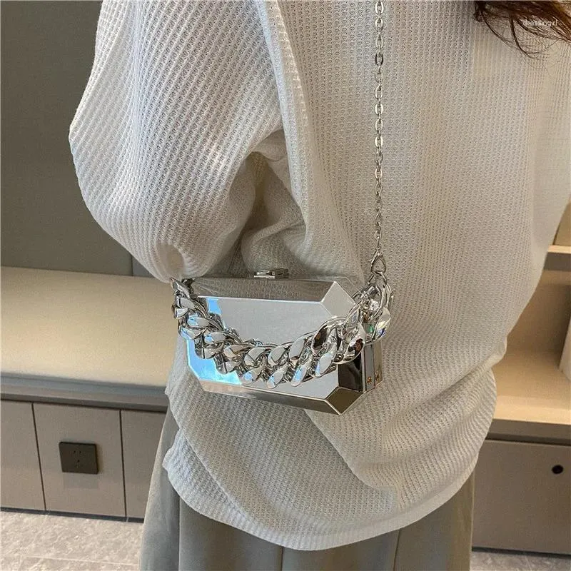 DHgate.com:Gold & Silver Metallic Womens Box Clutch for
