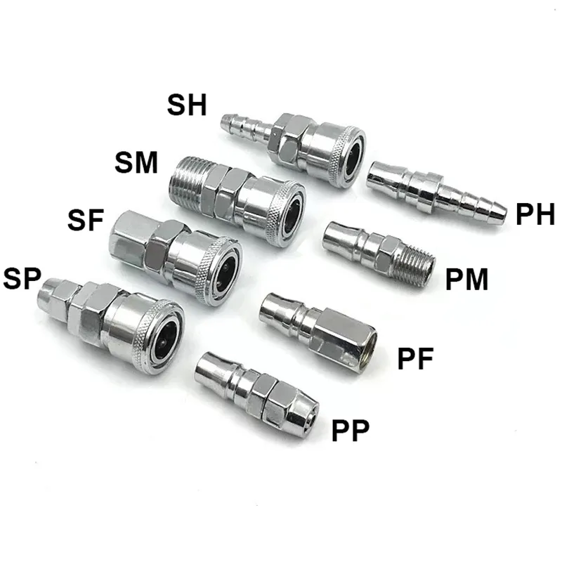 1 st pneumatische fitting c type snelle connector hogedrukkoppeling sp sf sh sm pp pf pm pm 20 30 40 inch draad (pt)