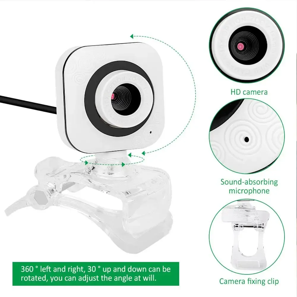 Webcams USB 2.0 Webcam Camera Web Cameras Full HD 480P Webcams With Microphone For Home Live Broadcast Netmeeting For Desktop Computer