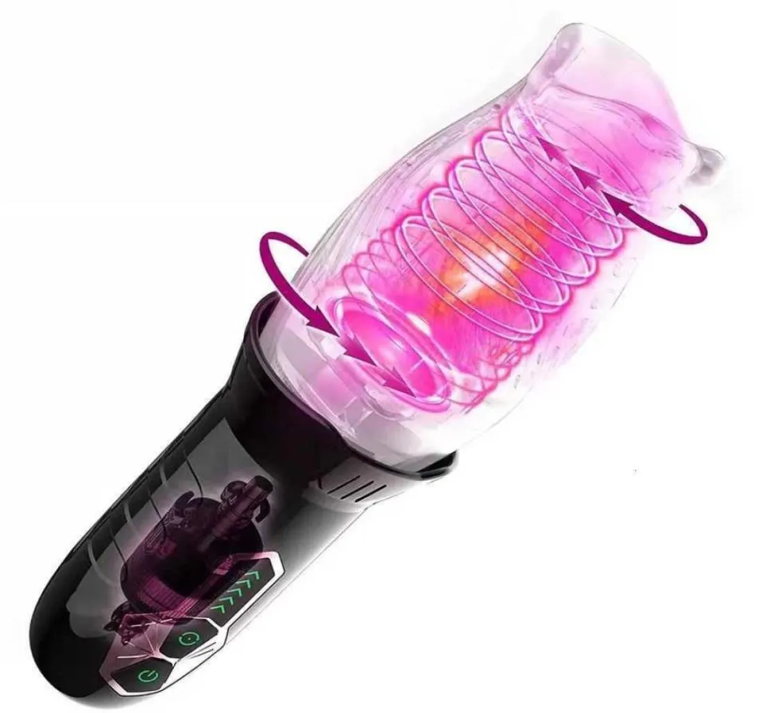 Vibrator Sexspielzeug für Männer, die rotierende Saugschuhe Masturbator Cup Gawk 3000 Rose männlich Toy3991431
