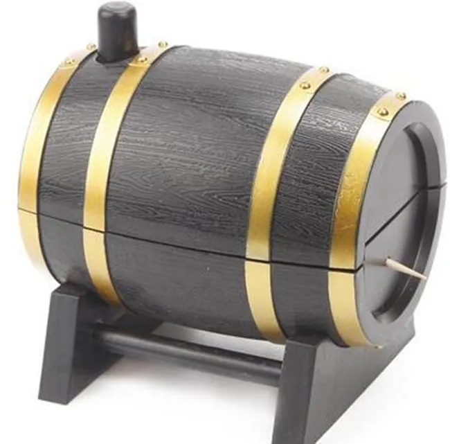 Hett försäljning! Vogue Barrel Woodpicker Dispenser Holder Appetizer Automatisk tandpetare Box Gratis frakt