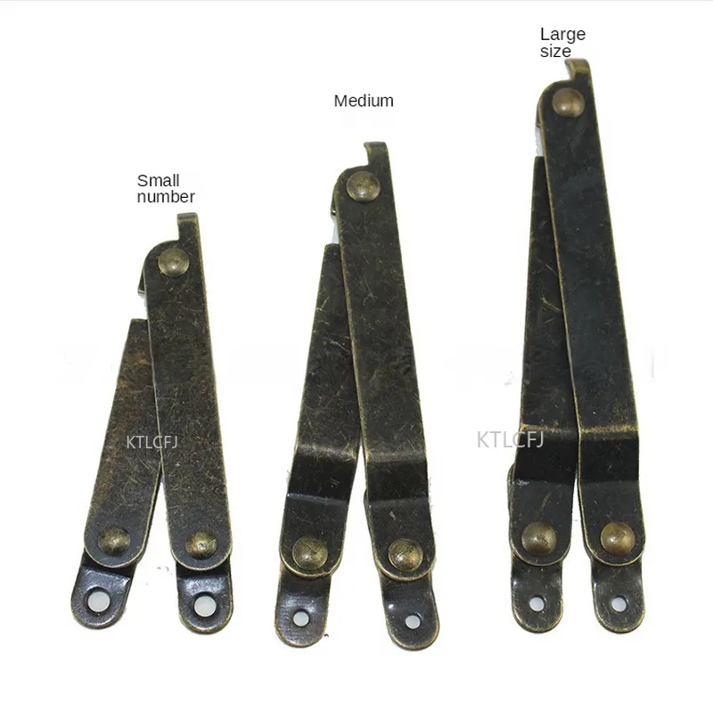 4pcs Pequeno/médio/grande com suporte para o pé dobrar a embalagem antiga caixa de madeira Caixa de presente Suporte de dobradiça Limite