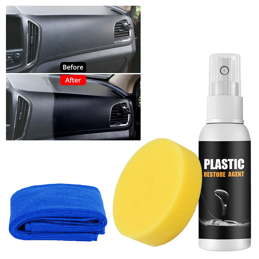 Car Interior Plastic Cleaner 30/50/100ml - Dustproof Polish Wax for Dashboard, Instrument Panel, and Trim Care