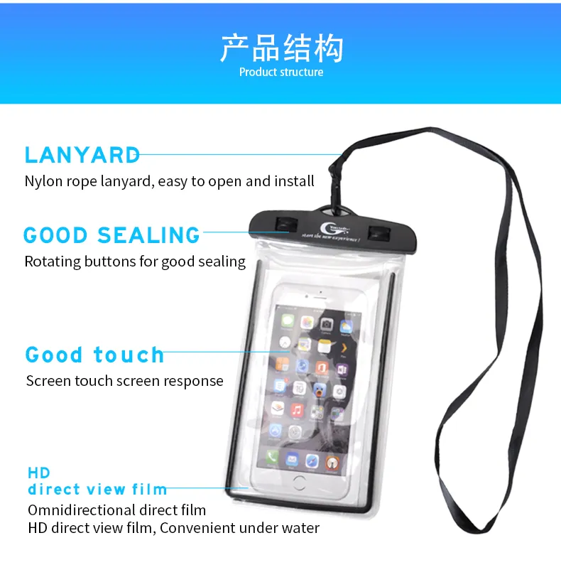 Pool Phone Cover Underwater Pouch Phone Case Touch Screen Waterproof Mobile Phones Case ...