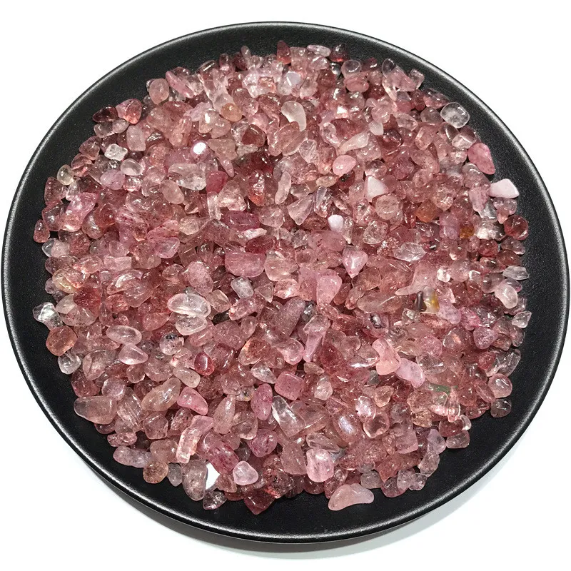 100g Natural Polished Strawberry Quartz Forging Gemmestones Stone Crystal Gravel Stone pour la décoration intérieure