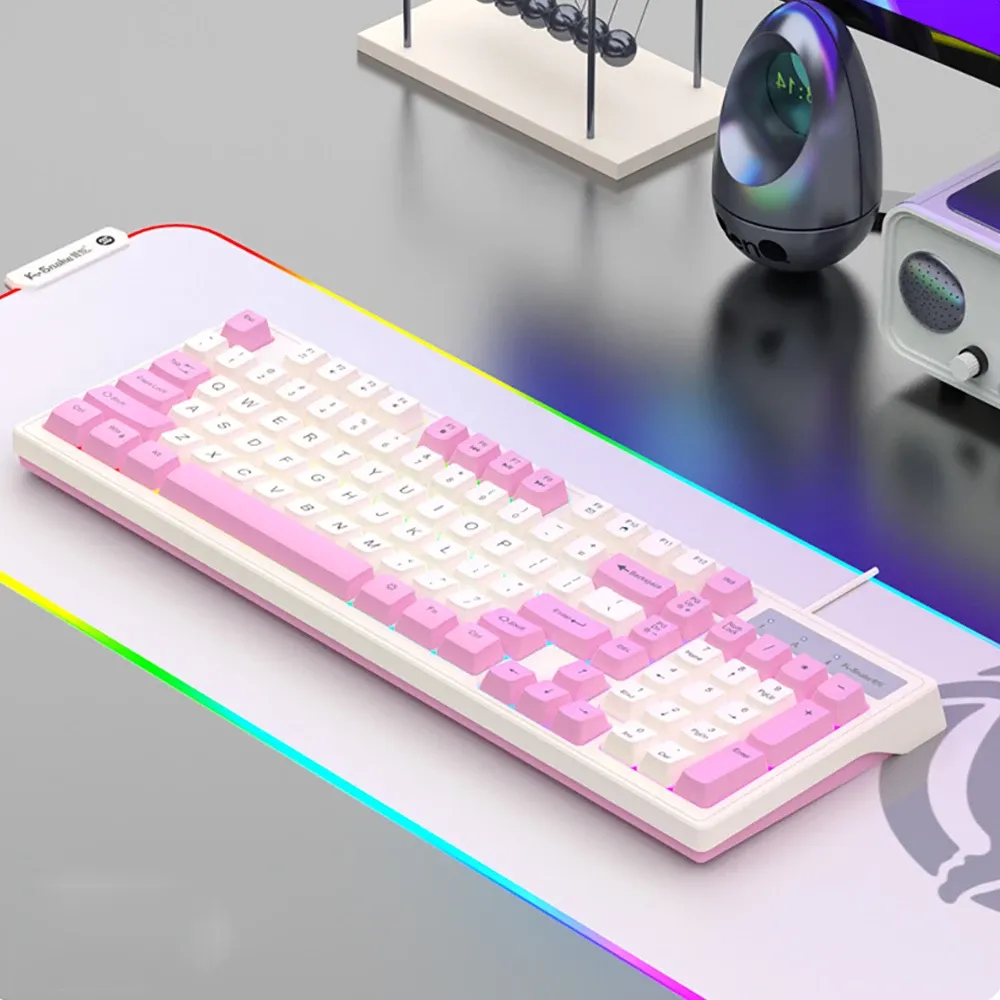 Combos KM800 Mechanische Gaming -Tastatur mit Maus 98 -Tasten Tastatur 4000DPI FORTSCHAFTE Tastatur Unterstützung Hintergrundbeleuchtung für Telefon Tablet Laptop