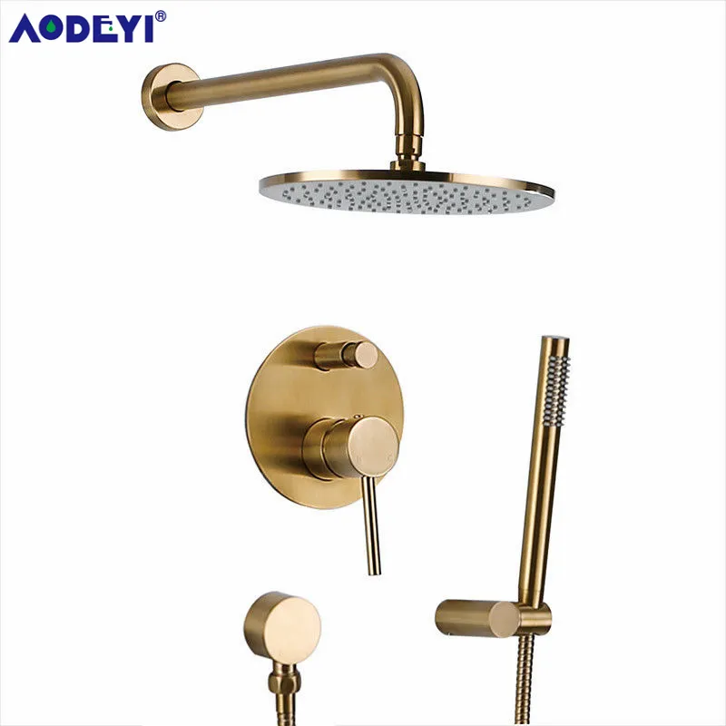 Ensemble de douche de salle de bain en laits en laiton en laiton en laiton Rianfall Showers Tête de douche Robinet Mur Mourissé Berce de douche Boux de mélangeur