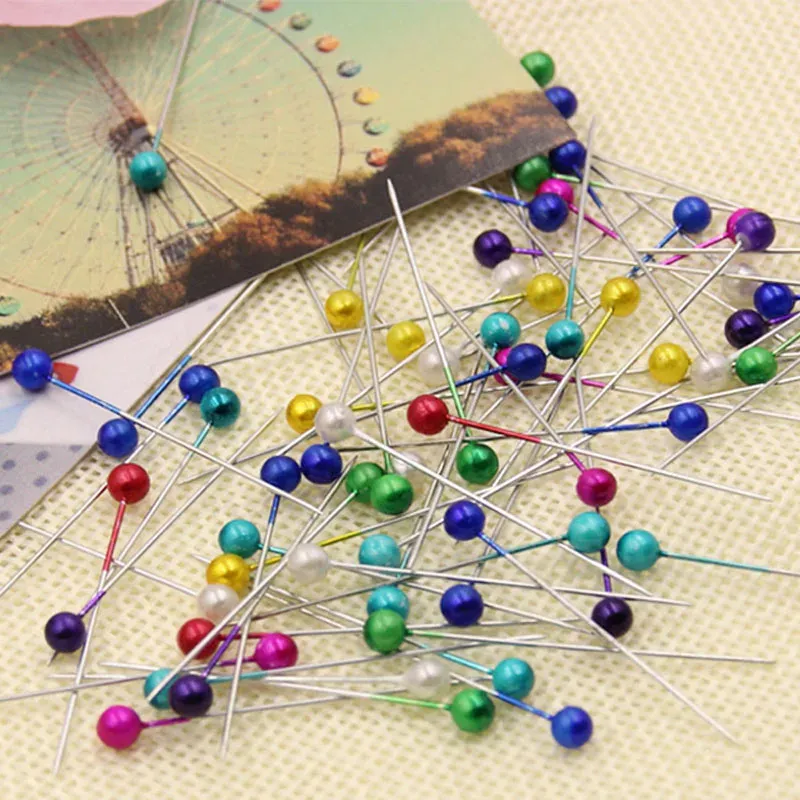 40/120/240/480Pcs Sewing Pins Straight Pins Head pins Colorful White Round Pearl Head Dressmaking Quilting Pins for Crafts