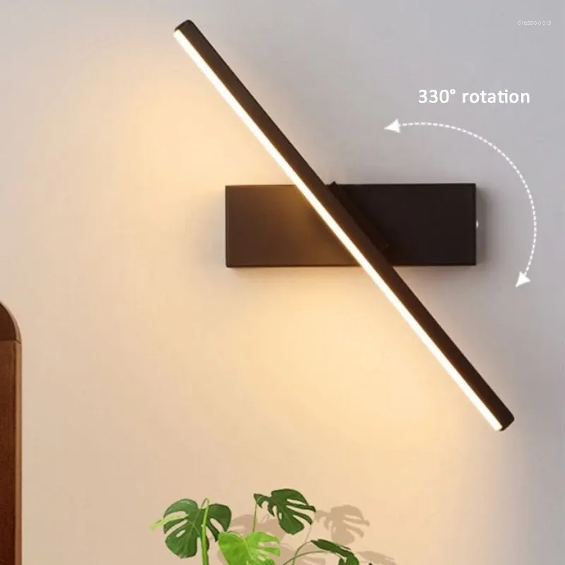 Lampe murale Lumière LED moderne 330 ° Rachat Indoor Long Home Bandroom Stanges Salon Sofa Fond 30/40 / 50cm