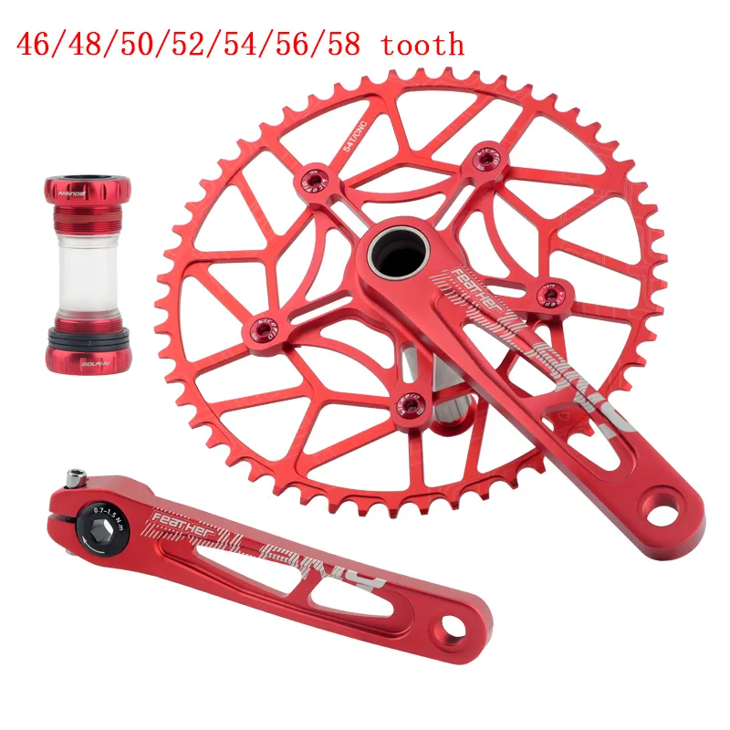 Bolany Integrated Crankset Single Speed ​​Hollowtech Crank Arms For Bicycle 130 BCD Folding Bike Connecting Rods Monoplate BMX