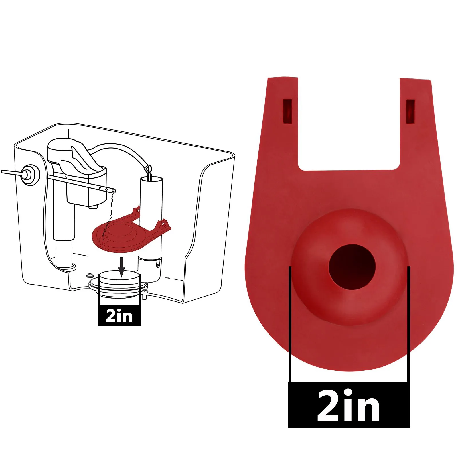 Inch Universal Toilet Flapper: Durable Rubber Tank Drain Valve