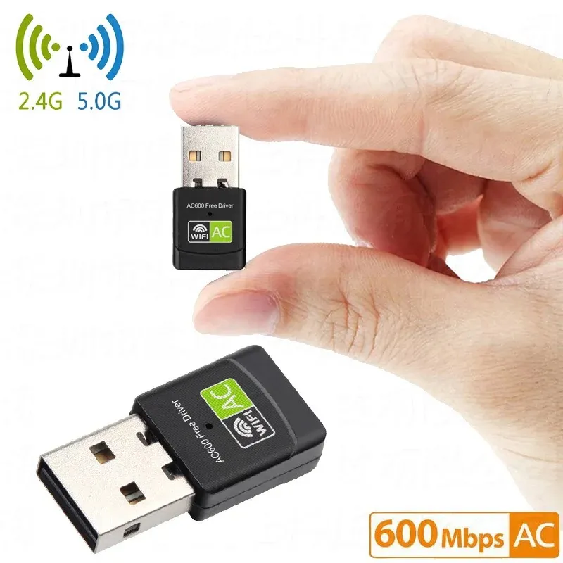 Dual Frequency Drive-freie drahtlose Netzwerkkarte 600 Mbit / s Mini USB Wireless Network Card Realtek RTL8811 Chip