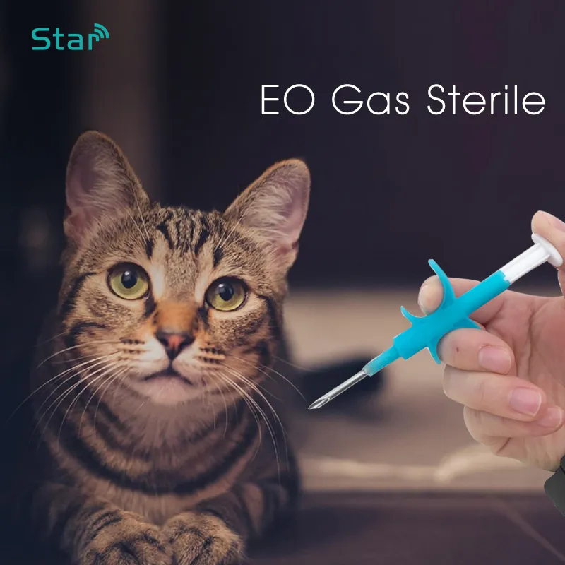 ISO FDX-B Pet Microchip Implants Vet RFID Injector Syringe for