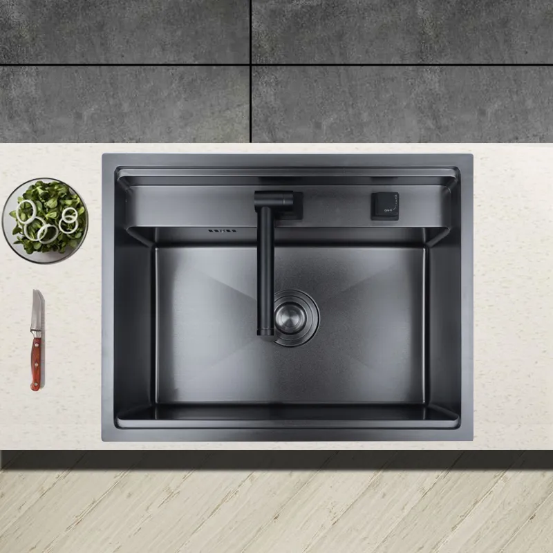 黒南天 覗箱 Handmade Nano Black Hidden small kitchen island Faucet with