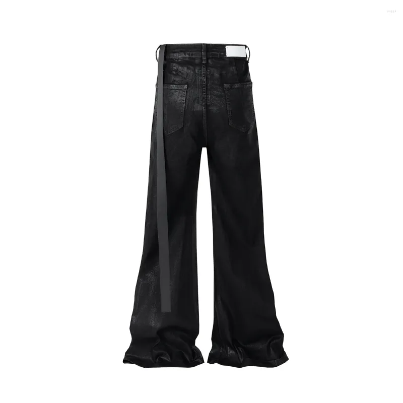 Mens Streetwear Jeans - Batik Black Paint Splatter, Wide Leg