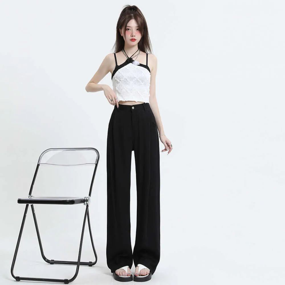 Denim Wide Legged Pants 2024 New High Waist Slim and Slim Loose Straight leg Pants