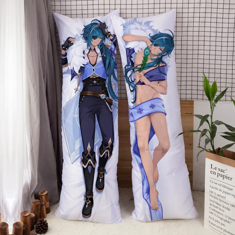 DHgate Genshin Impact 2D Dakimakura Pillow Case 150x50 cm Soft Anime Body Pillow Cover Home Garden
