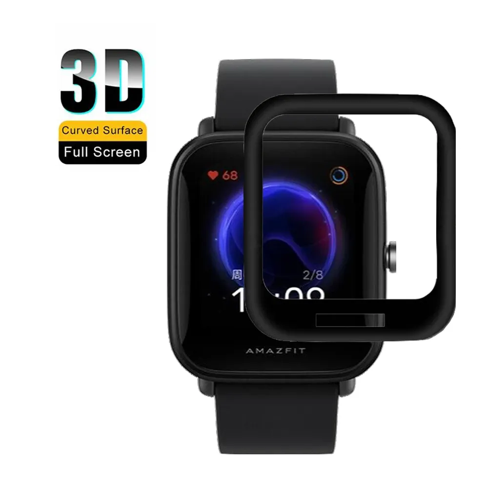 FIFATA Protecteur en plein écran pour Xiaomi Huami Amazfit Bip U Smart Watch HD Clear TPU / 3D CURVED Edge pour Amazfit Bip U Pro Film