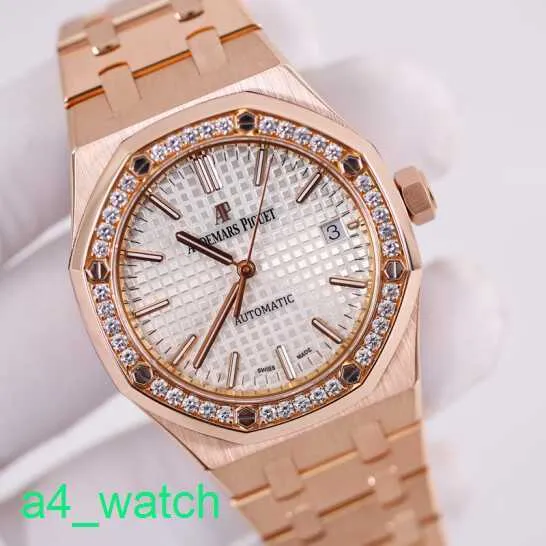 Grestest AP Wrist Watch Royal Oak 15451or Watan Watch Watch Rose Gold with Diamond Automatic mécanical Swiss Luxury Montres Watchs Casual Fashion Watch Diamètre 37 mm