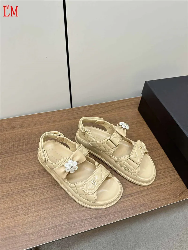 Designer di lusso Fashion papà sandali tweed nuovi sandali scarpe da scivolo piatto con scatola