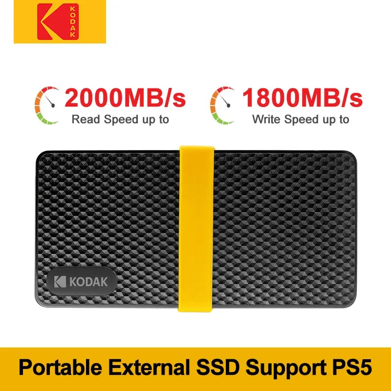 Drive Kodak 휴대용 SSD 1TB 2TB USB 3.1 Typec 외부 드라이브 하드 디스크 512GB Solid State Drive For PS4 PS5 노트북 데스크톱 MacBook PC