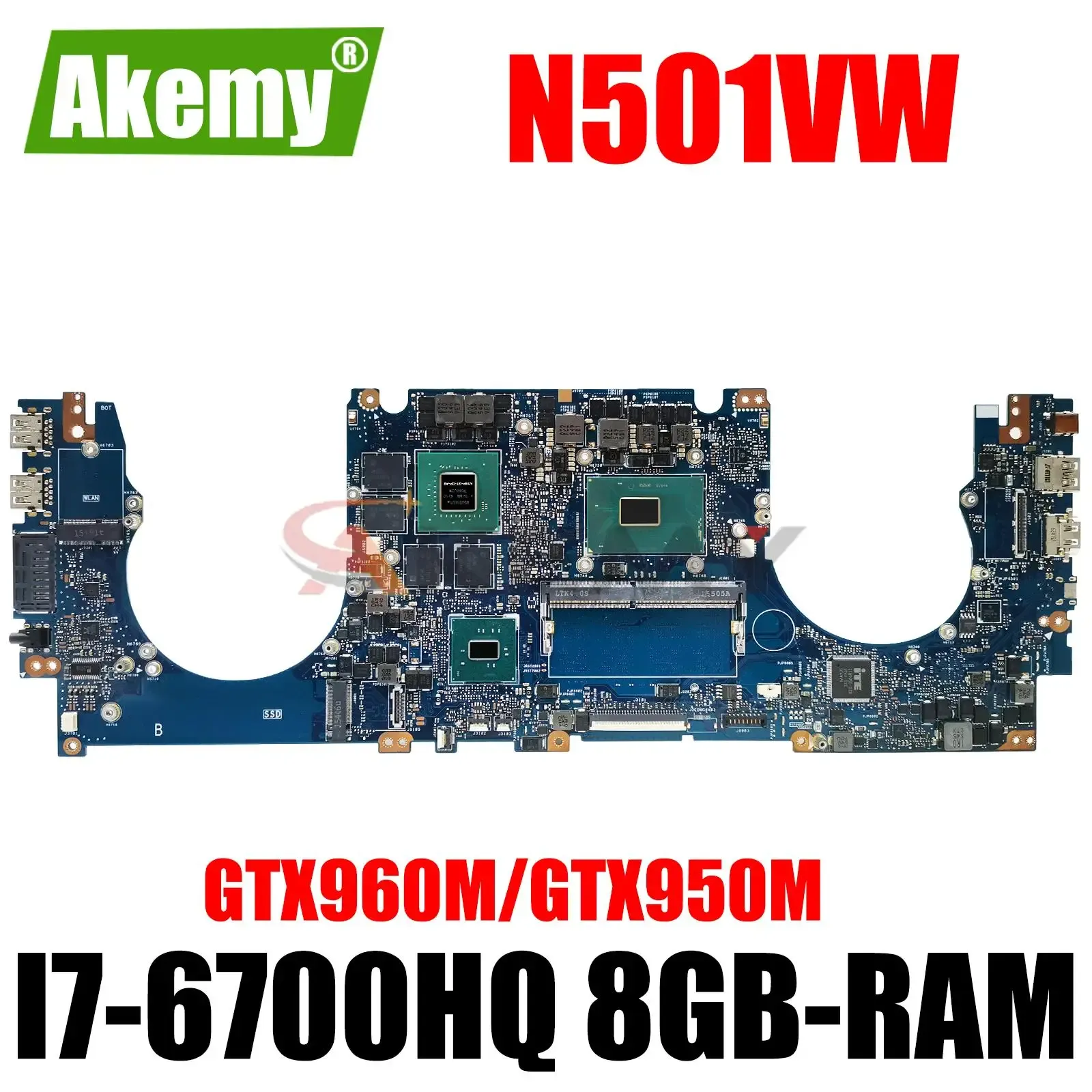 Материнская плата G501V для ASUS N501VW G501VW G60V UX501V UX501VW Материнская плата ноутбука N501V Mainboard с I76700HQ CPU 8GBRAM GTX960M GTX950M