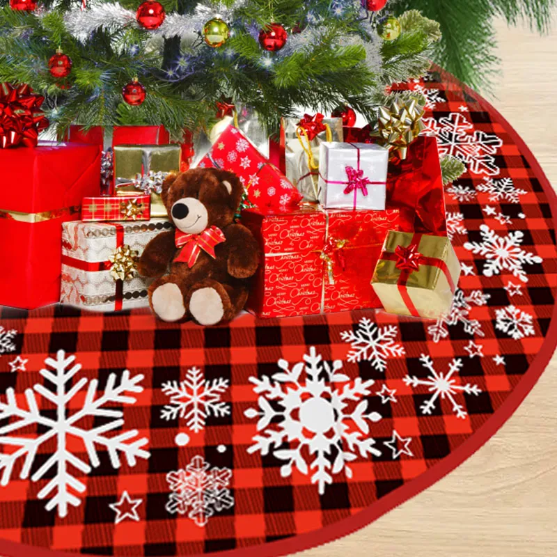 90cm Christmas Tree Skirt Green Thief Snowflake Santa Pad Carpet For Tree Christmas Decorations For Home Xma New Year Ornaments