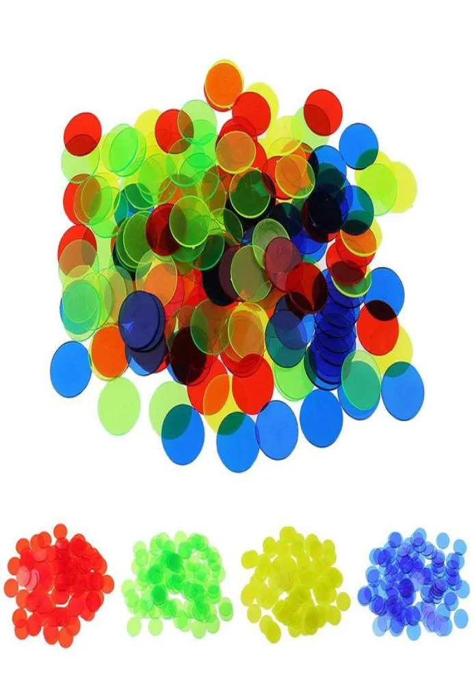 100pcs Montessori Learning Education Math Toys Ressources d'apprentissage Color Plastic Coin Bingo Chif enfants