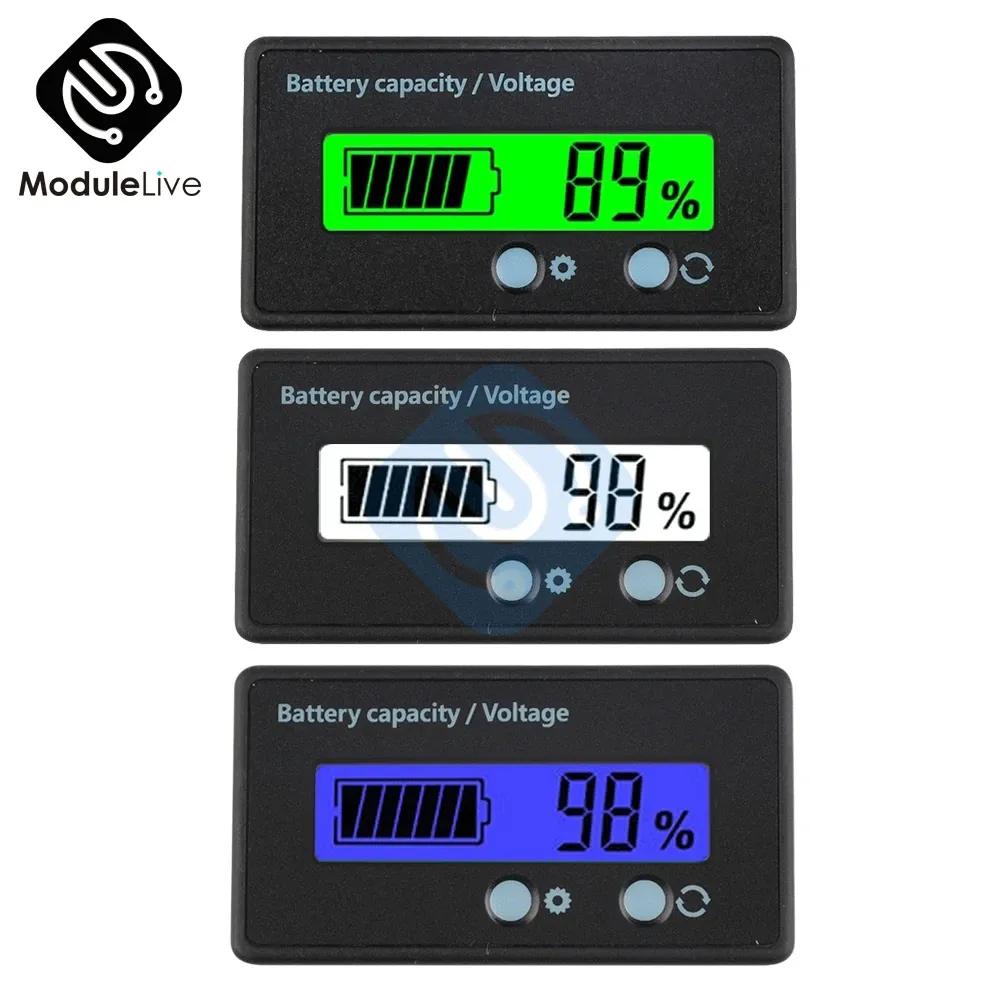 7-100V 6-73V 12V 24V 48V LEAD Acid Litium Batterikapacitetsindikator Bil Motorcykel Digital voltmeter Spänningsprovningsmätarverktyg