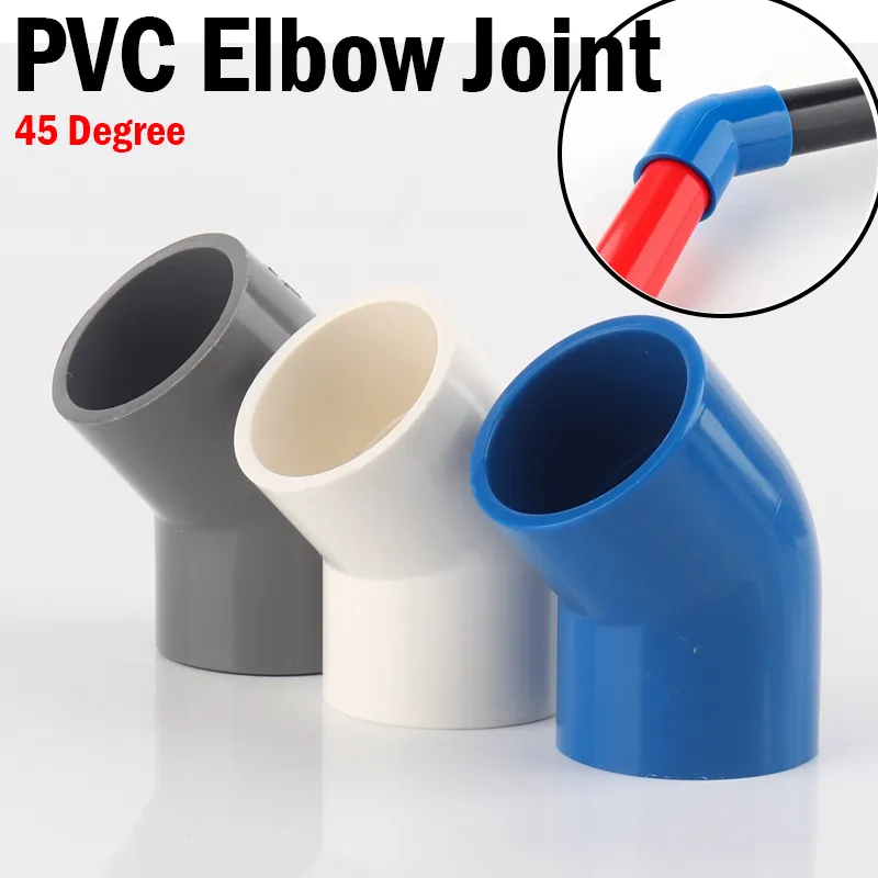 5pcs I.D Size 20~110mm PVC Pipe Elbow Connector 45 Degree PVC Elbow Joint Garden Water Connectors Aquarium Tube Joint Adapter